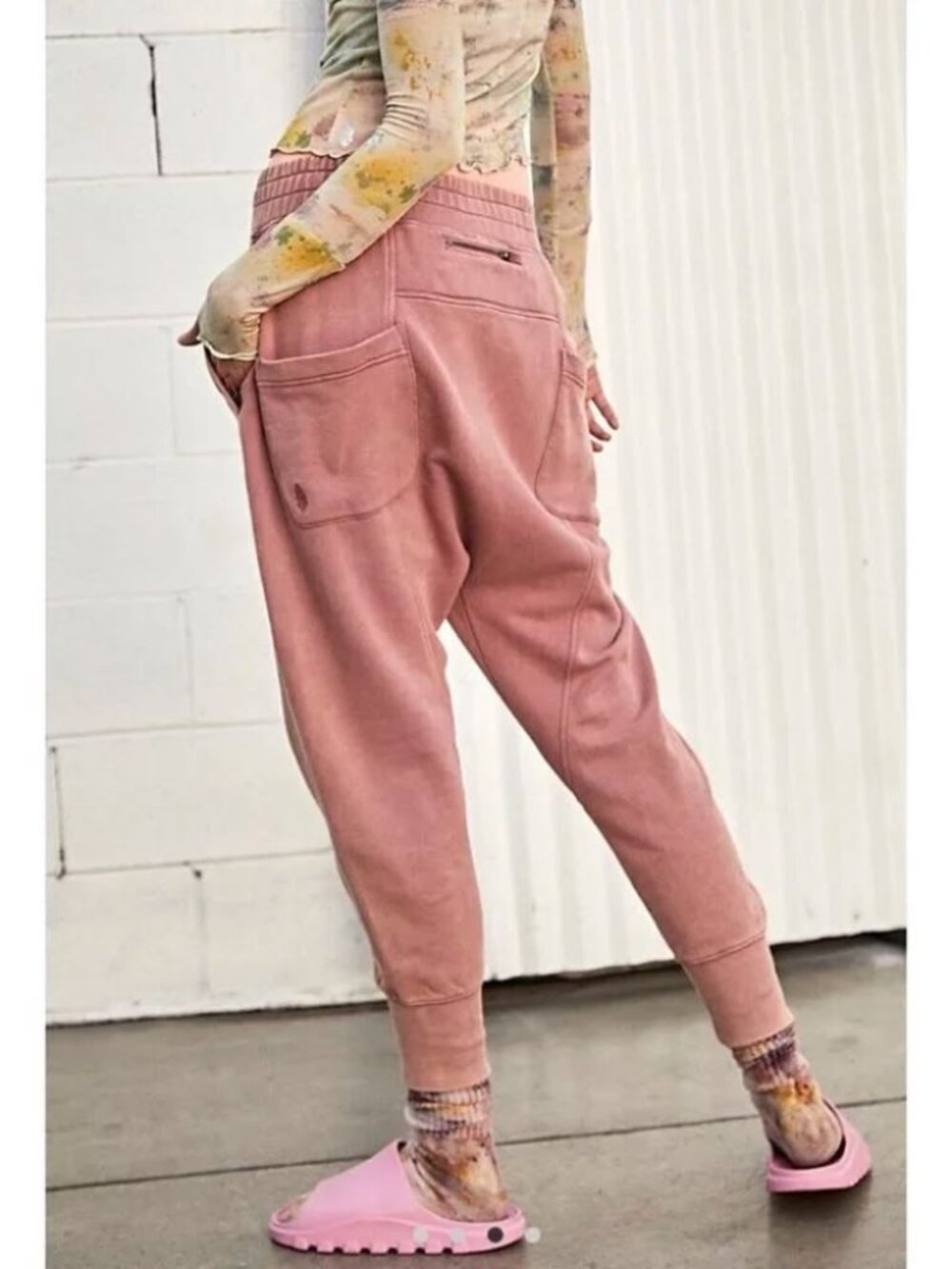 NWT Free People Movement Women's June Bug Jogger Sweatpants in Mauve Pink Sz XS